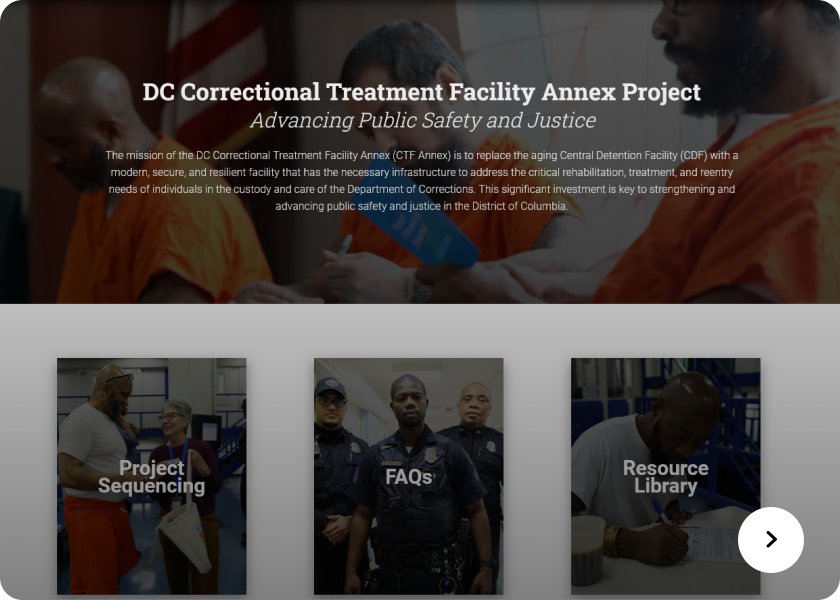 Screenshot of DC Correctional Treatment Facility website