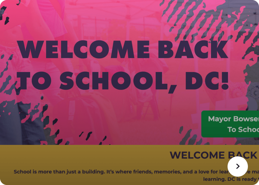 Screenshot of  Back to school website