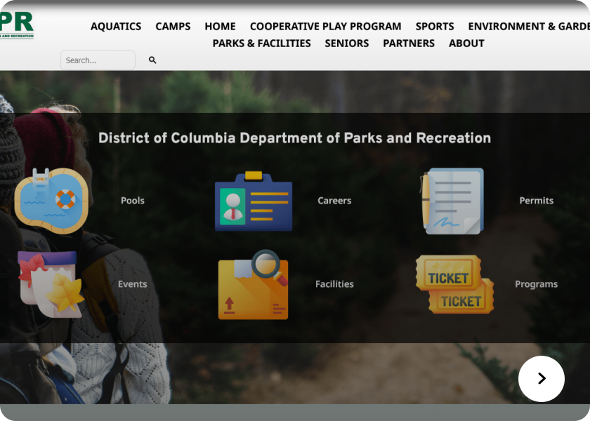 Screenshot of  DPR website