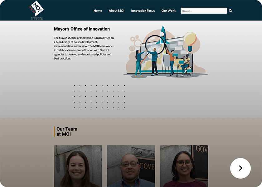 Screenshot of the MOPI website