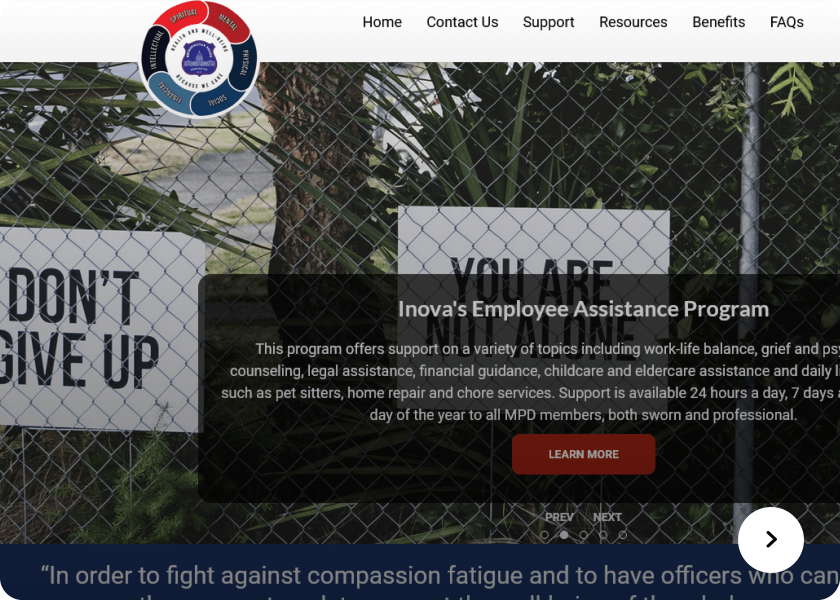Screenshot of  MPD Wellness website