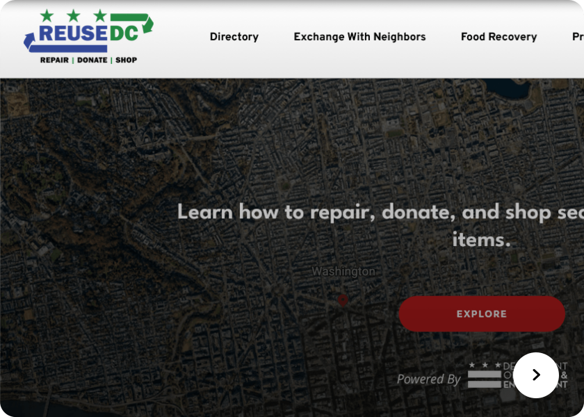 Screenshot of  Reuse website