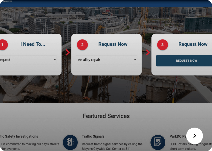 Screenshot of the DDOT website