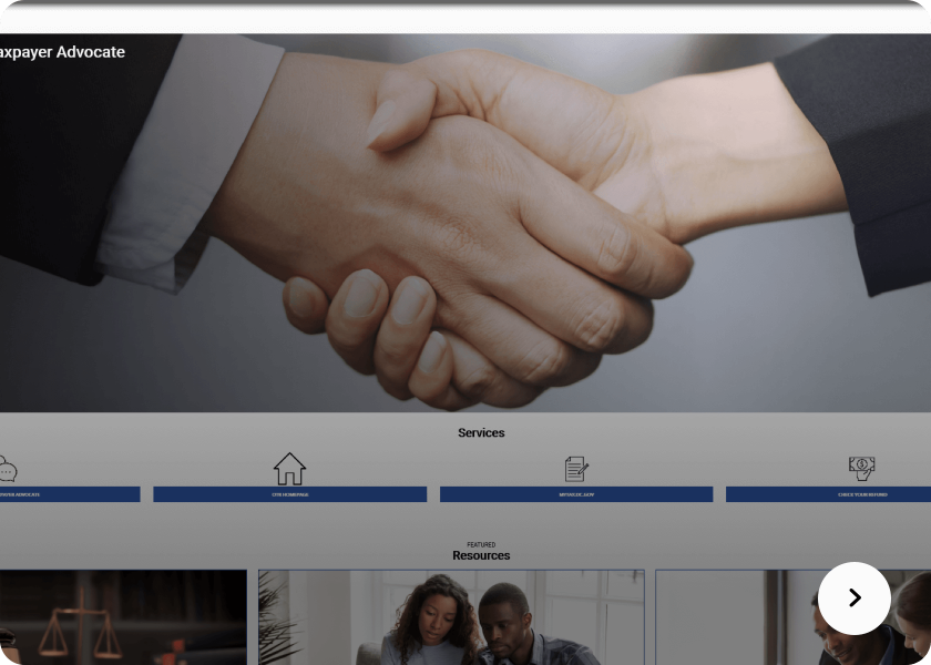 Screenshot of the Tax Payer Advocate website